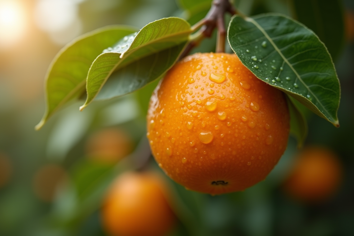 orange feuille