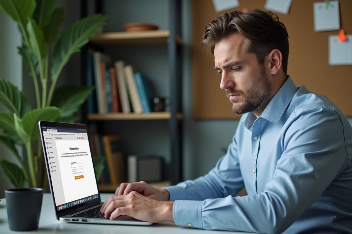 Homme d'âge moyen frustré au bureau à domicile